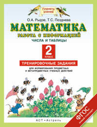  книга Математика. 2 класс. Работа с информацией. Представление данных. Работа с таблицей. Тренировочные задания для формирования предметных и метапредметных учебных действий